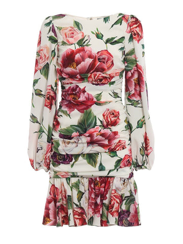 DOLCE & GABBANA Peony Roses print mini dress Size I 40 UK 8 US 4 S small ladies