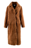 Meteo YVES SALOMON 2023 Brown Teddy Shearling Lamb Fur Coat Size F 38 US 6 UK 10 ladies