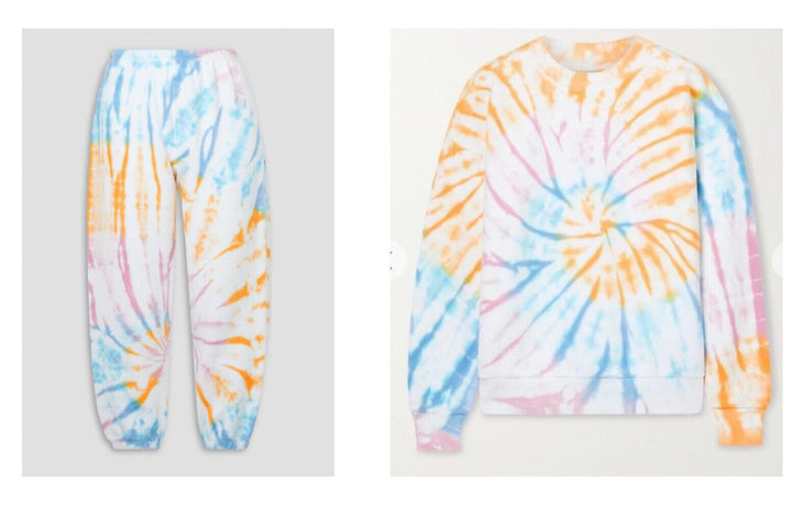 SPRWMN Tie-dyed Cotton-fleece Sweatshirt an track pants set tracksuit Size XS ladies