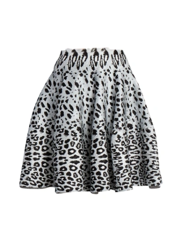 Alaia MOST WANTED Animal Print Mini Skirt - Gris Noir Size F 36 US 4 UK 8 ladies