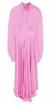 Zara Pink Satin High Neck Midi Dress With Jewel Buttons Size S Small ladies