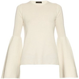 THE ROW "DARCY" IVORY CASHMERE SILK BELL SLEEVE SWEATER PULLOVER JUMPER TOP SZ S ladies