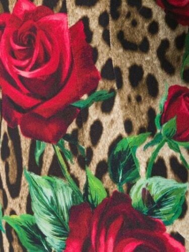 Dolce & Gabbana Leopard & Rose Print Bodycone Dress Size I 38 UK 6 US 2 XS ladies