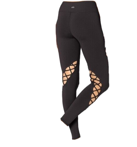 Alo Yoga Lattice Cutout Grey Legging Entwine Pull On Stretch Leggings Size S ladies