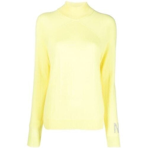 Nina Ricci Yellow Intarsia Pure Cashmere Jumper Sweater Size S Small ladies