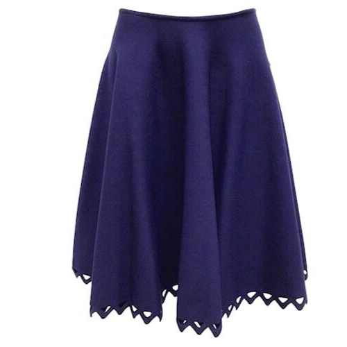 Azzedine Alaïa Alaia Wool Laser Cut Skirt Runaway Collection Sz F 40 UK 12 US 8 ladies
