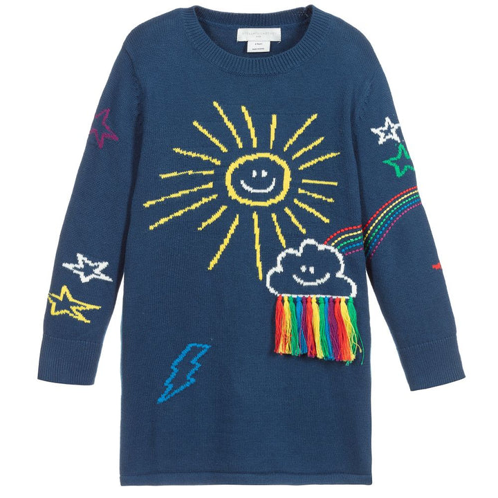 STELLA MCCARTNEY KIDS GIRLS’ Weather Cotton & Wool Sweater Dress Size 10 years children