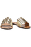 Nicholas Kirkwood Gold Metallic quilted leather Slides Sandals Size 38 UK 5 US 8 ladies