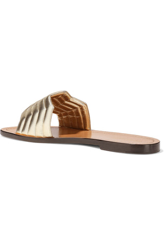 Nicholas Kirkwood Gold Leather Sandals It 38.5 | 8.5
