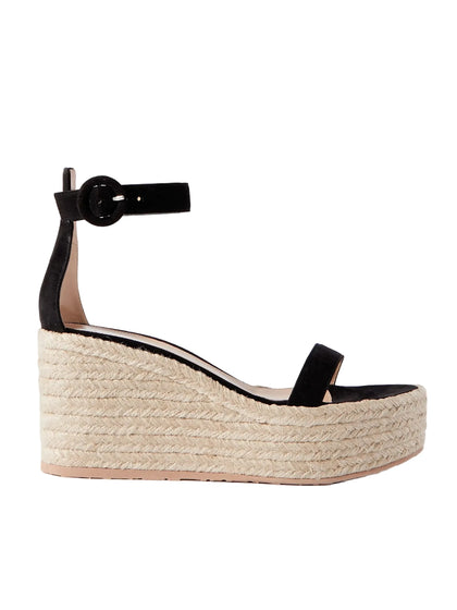 GIANVITO ROSSI 45 suede espadrille wedge sandals size 38 ladies