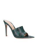 GIANVITO ROSSI Snake-embossed Alise Mules 105 In Green Size 36 UK 3 US 6 ladies