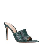 GIANVITO ROSSI Snake-embossed Alise Mules 105 In Green Size 36 UK 3 US 6 ladies