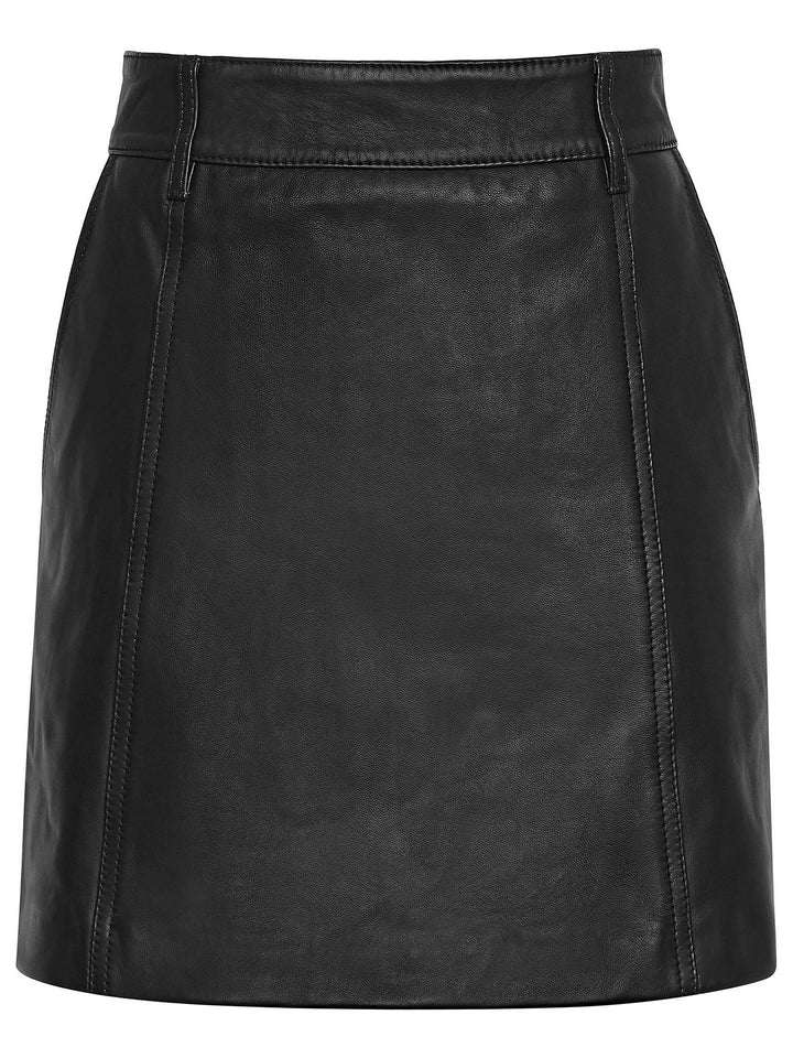 Reiss Womens Mimi Leather Mini Skirt Black Size UK 6 US 2 EU 34 XS LADIES