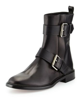 Proenza Schouler Double-buckle Moto Ankle Boots/Bootis Size 37 UK 4 ladies