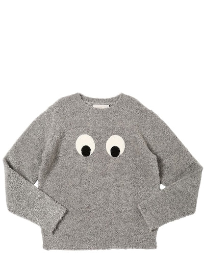 Stella McCartney KIDS Girls' Grey Eyes Boucle Knit Jumper 5 Years old Children