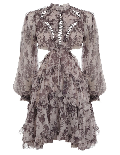 ZIMMERMANN MOST WANTED Juno open-back ruffled silk-crepon mini dress  Ladies