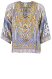 Camilla Women's Blue All A Dream Silk Embellished Top Blouse Size XS ladies