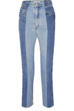 E.L.V. Denim East London Vintage The Twin two-tone high-rise straight-leg jeans LADIES