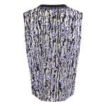 Carven Women's Floral Top Glitter Silver/Black/Lilac SIZE F 36 US 4 UK 8 S SMALL ladies