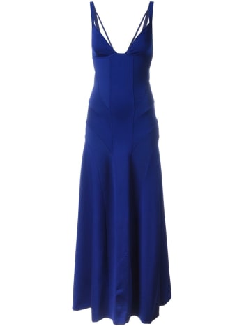 Ralph Lauren Purple Label Ribbed Panel Evening Dress Gown Ladies