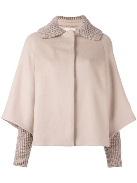 Christopher Kane cape sleeve short coat virgin wool ladies