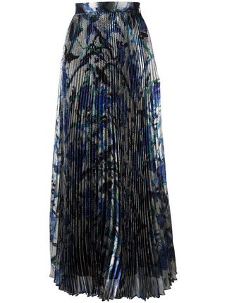 Christopher Kane printed long pleated lamé skirt Ladies