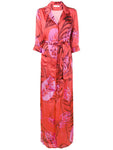 Borgo De Nor Maria Floral-Print Satin Robe Long Dress Ladies