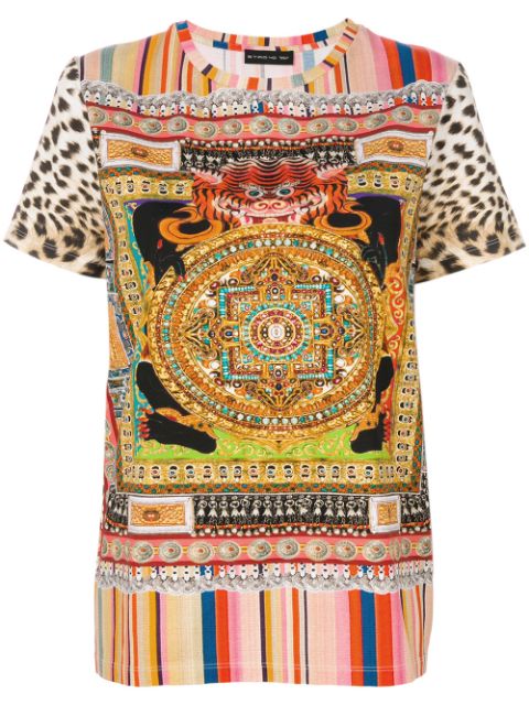 ETRO Milano Dragon Print T shirt Size I 40. Ladies