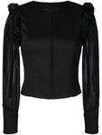 Chanel 09A Black Pure Cashmere Lamb Fur Trim Jacket Ladies