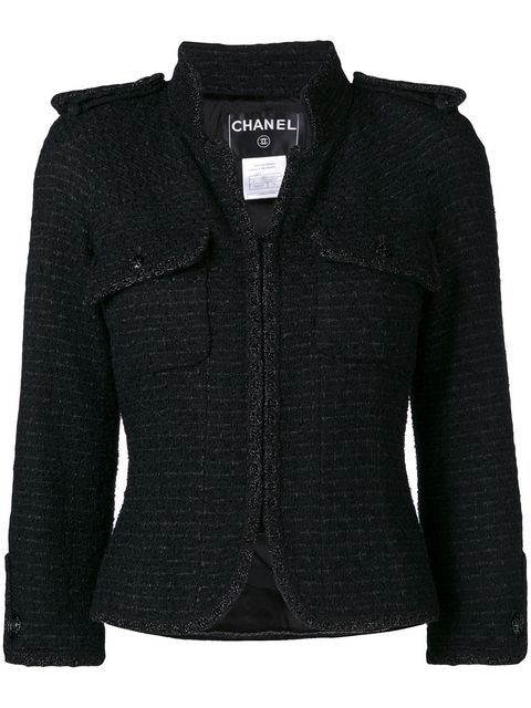 CHANEL black tweed fitted jacket Ladies