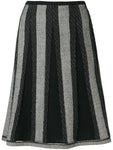 CHANEL Black Houndstooth Wool Knit Skirt Size F 40 UK 12 US 8 ladies