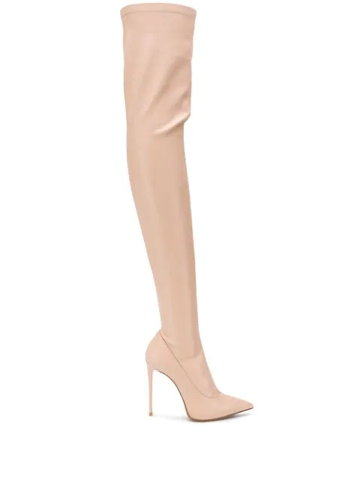 LE SILLA Eva Over-the-knee Boots In Neutrals Leather Size Eu 37 UK 4 US 7 ladies