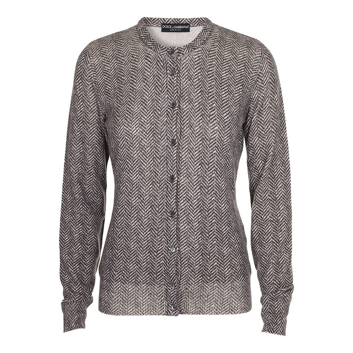 DOLCE & GABBANA Grey Thin Knit Pure Cashmere Cardigan Sweater Jumper  Ladies