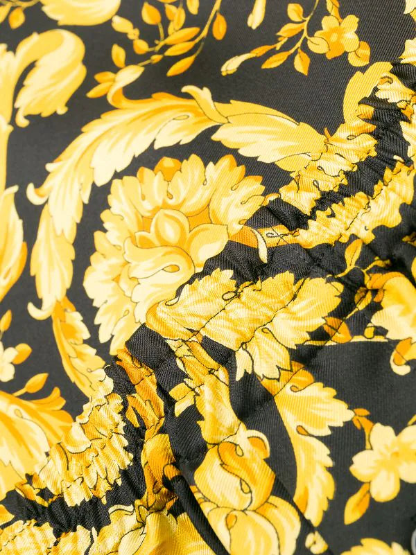 Versace Tribute Printed silk-twill Baroque-print Shirt and Pants Set Size I 40 S ladies