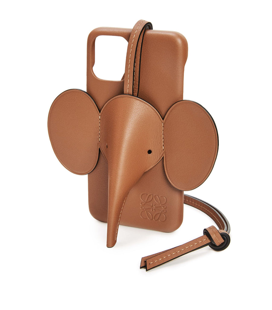 LOEWE Brown Leather Elephant iPhone 11 Pro Case Crossbody ladies Afashionistastore LOEWE Brown Leather Elephant iPhone 11 Pro Case Crossbody ladies Afashionistastore