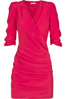 MAJE SILK WRAP PINK DRESS SIZE F 36 XS  LADIES