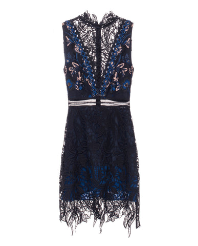SELF-PORTRAIT Clementine lace black blue dress  Ladies