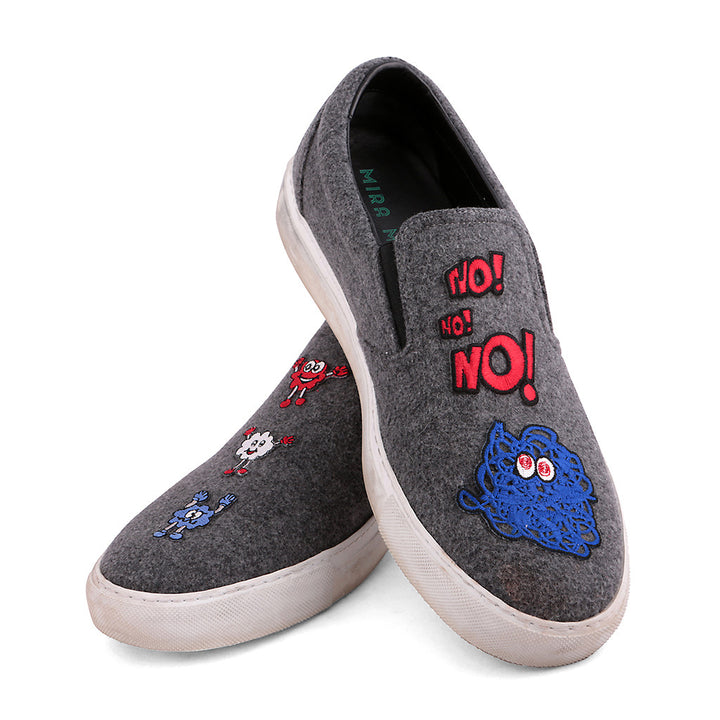 MIRA MIKATI  patched wool slip-on sneakers shoes Size 41 UK 8 US 11 Ladies