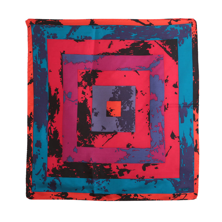 LIBERTY OF LONDON MEDIUM GRAPHIC MOTIF SILK SCARF 50x50 cm LADIES