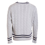 TURNBULL & ASSER London Mens v-neck CABLE KNIT COTTON sweater jumper sz XL MEN