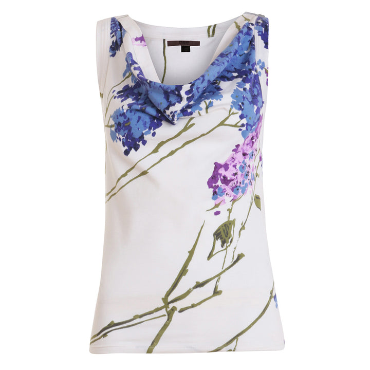 VALENTINO RED SLEEVELESS FLOWER PEINT TOP SIZE I 44 L LARGE LADIES