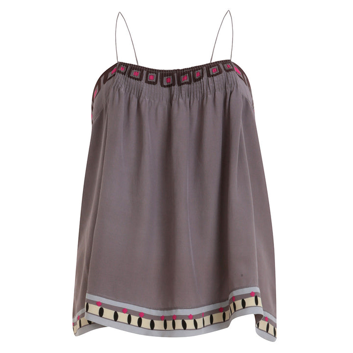 IRO SILK PRINTED CAMISOLE SPAGHETTI STRAP TOP SIZE 40 M /S  LADIES