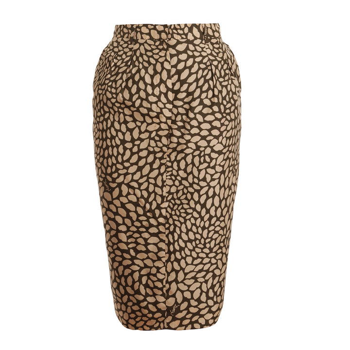 YVES SAINT LAURENT rive gauche  by TOM FORD YSL Lips Logo SILK SKIRT F 42 L Large Ladies