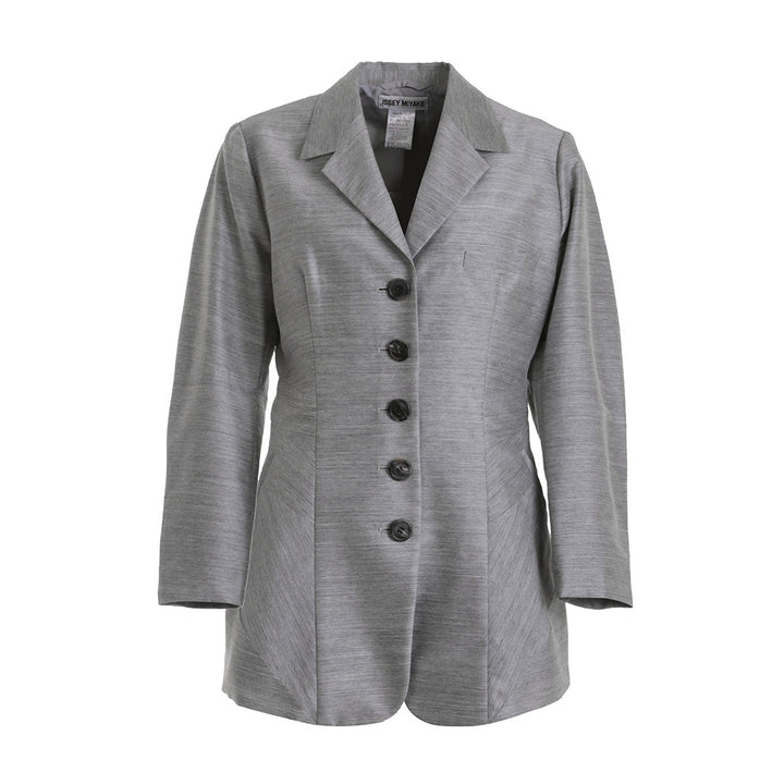ISSEY MIYAKE STRUCTURED LIGHTWEIGHT GREY WOOL JACKET SIZE S SMALL LADIES