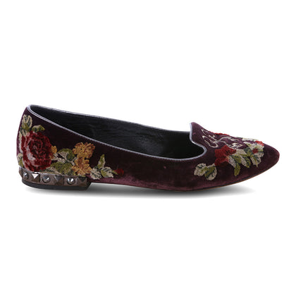 DOLCE & GABBANA FLOWERS KEYS Velvet Eggplant Embellished  ESPADRILLES FLATS SHOES LADIES