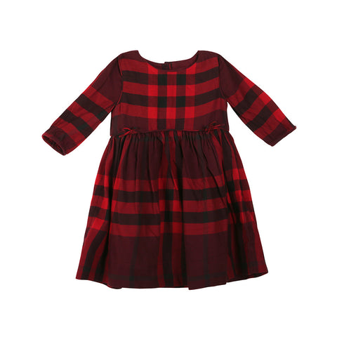 Burberry GIRLS PATTERNED Cotton Check DRESS Size 6 years Children