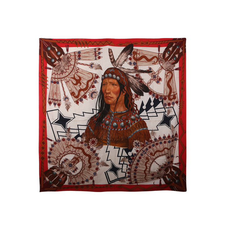 Hermès **Cosmogonie Apache** Cashmere Scarf Silk Shawl GM 54 " Ladies