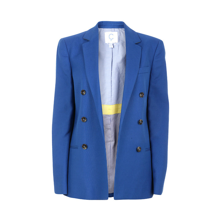 Mira Mikati by Ç Open Front Blue Blazer Jacket Size 40 US 8 Ladies
