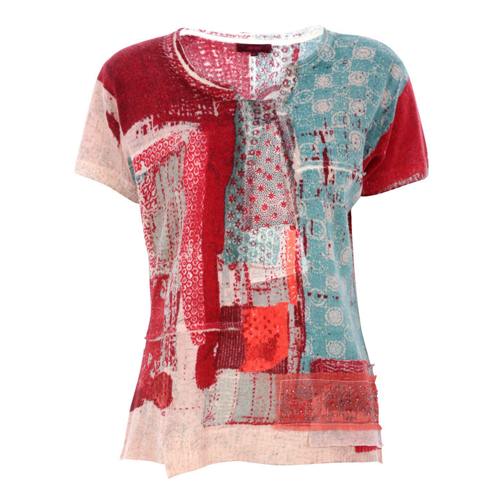Kenzo Patchwork Wool Knit Top Size XL Ladies