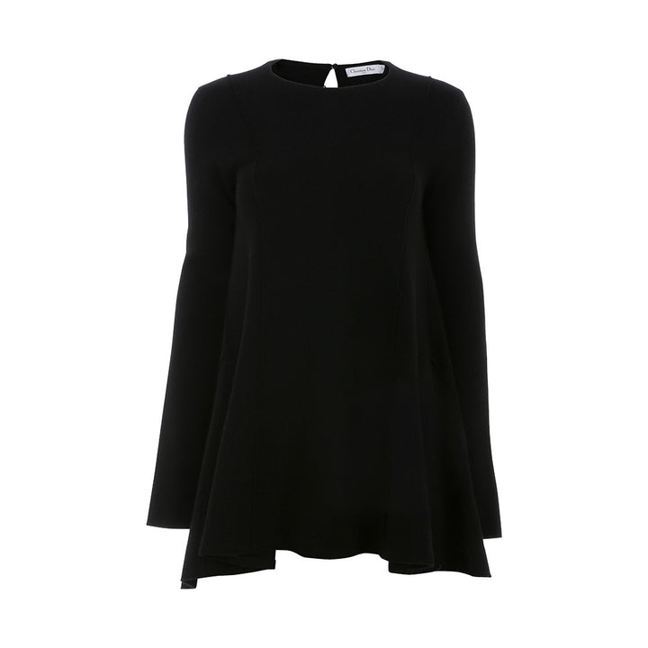 CHRISTIAN DIOR BLACK CASHMERE BLEND KNIT SWEATER JUMPER TUNIC F 36 GB 8 I40 US 4 Ladies